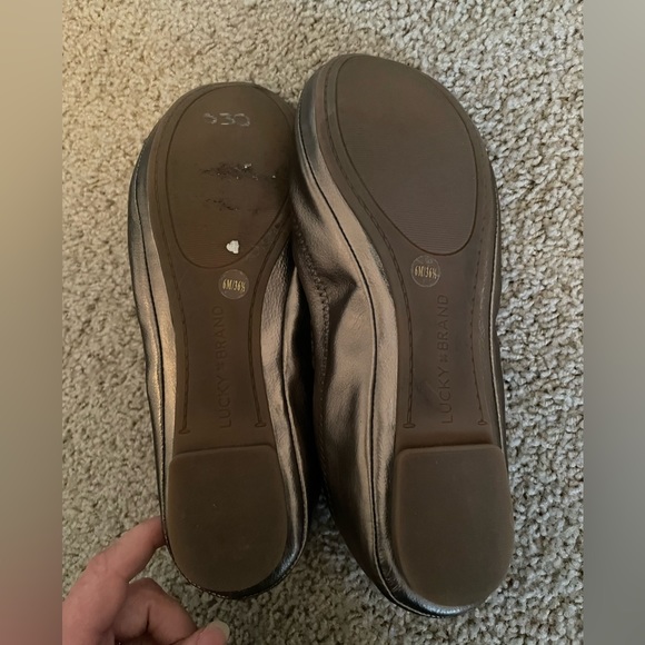 Metallic Gold Lucky Brand Flats - Picture 2 of 2